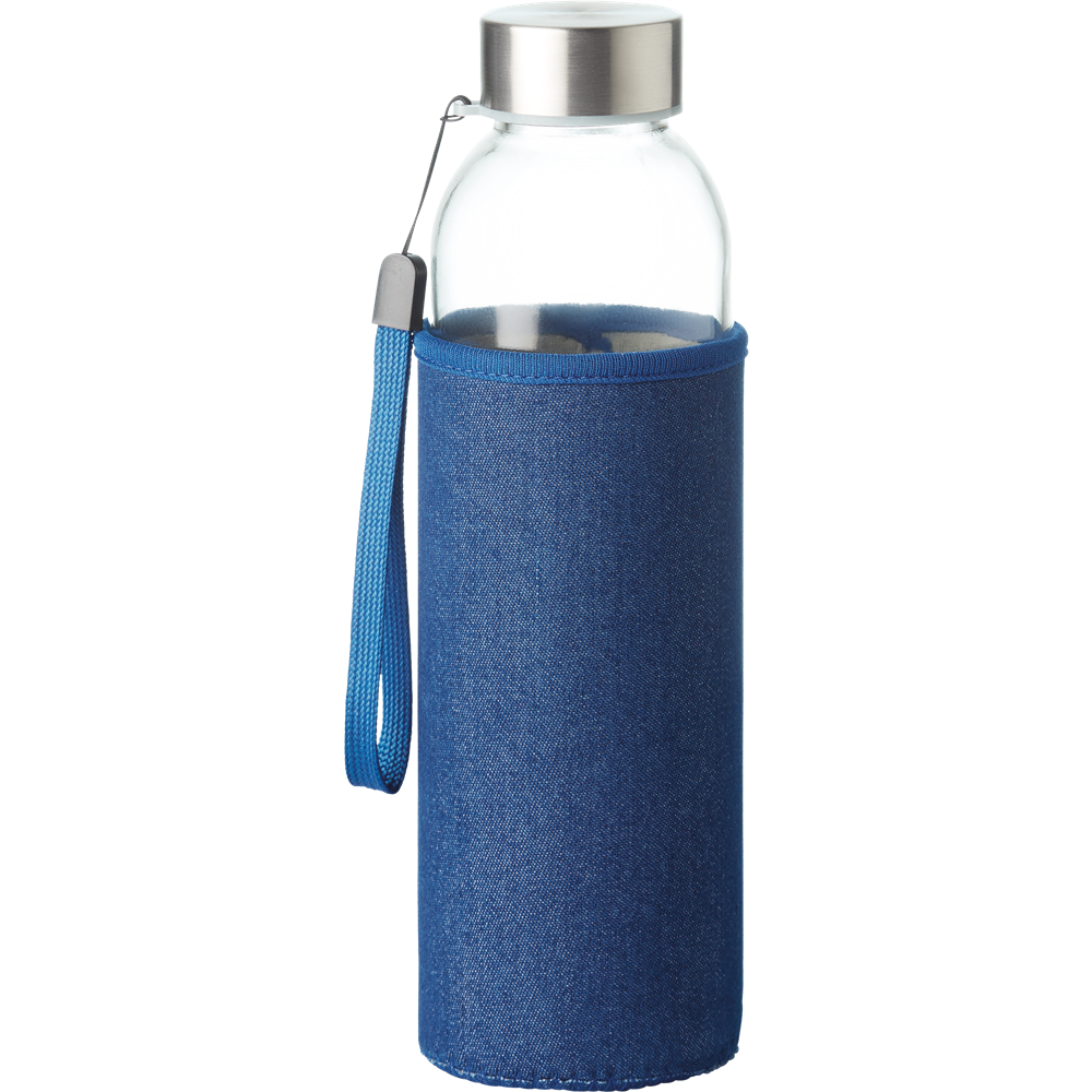 Glass Bottle with Denim Pouch_BLUE_front