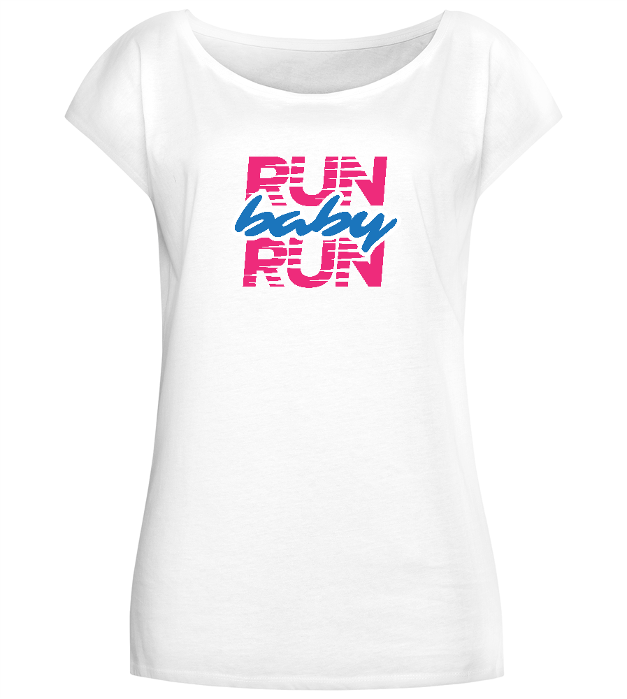 Run Baby Run Design - Comfort long t-shirt_WHITE_front