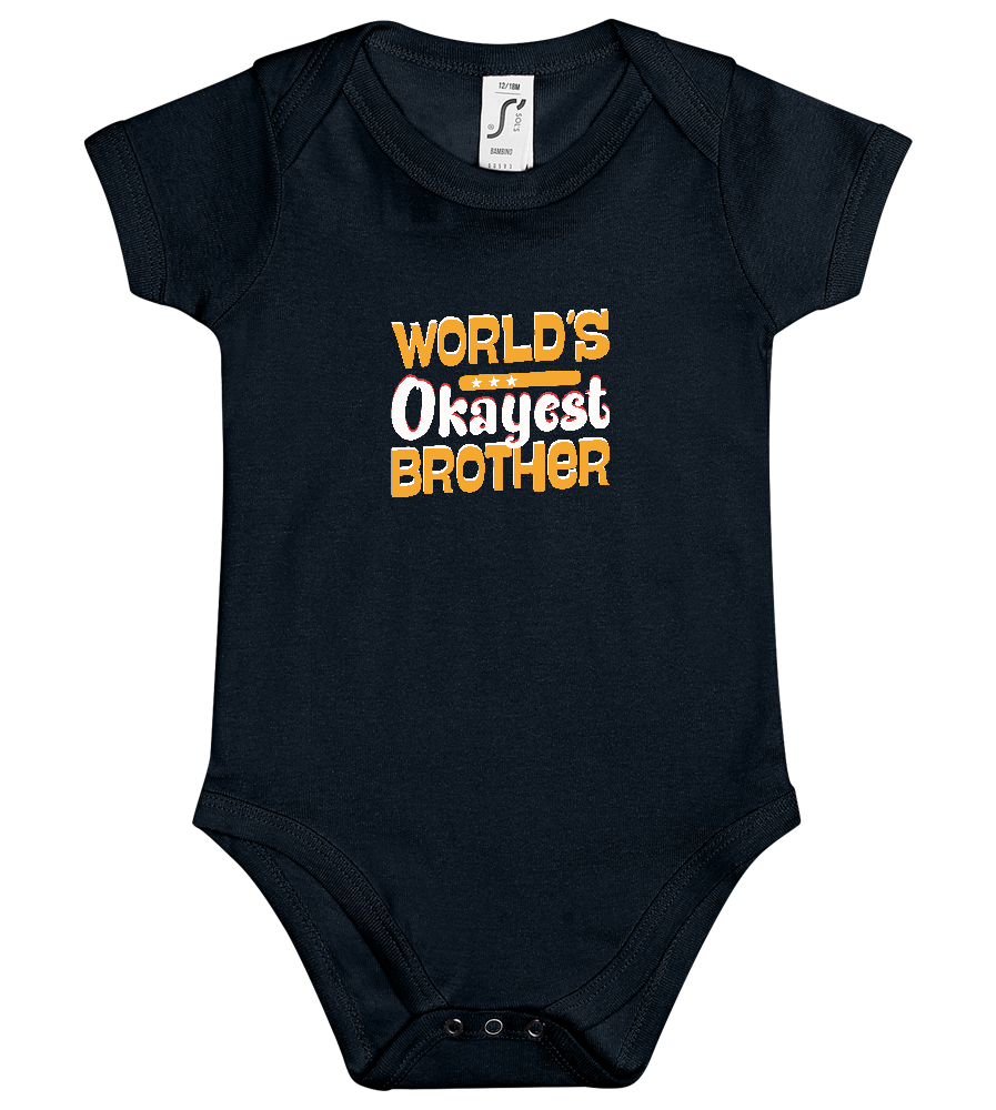 World's Okayest Brother Design - Baby bodysuit_BLACK_front