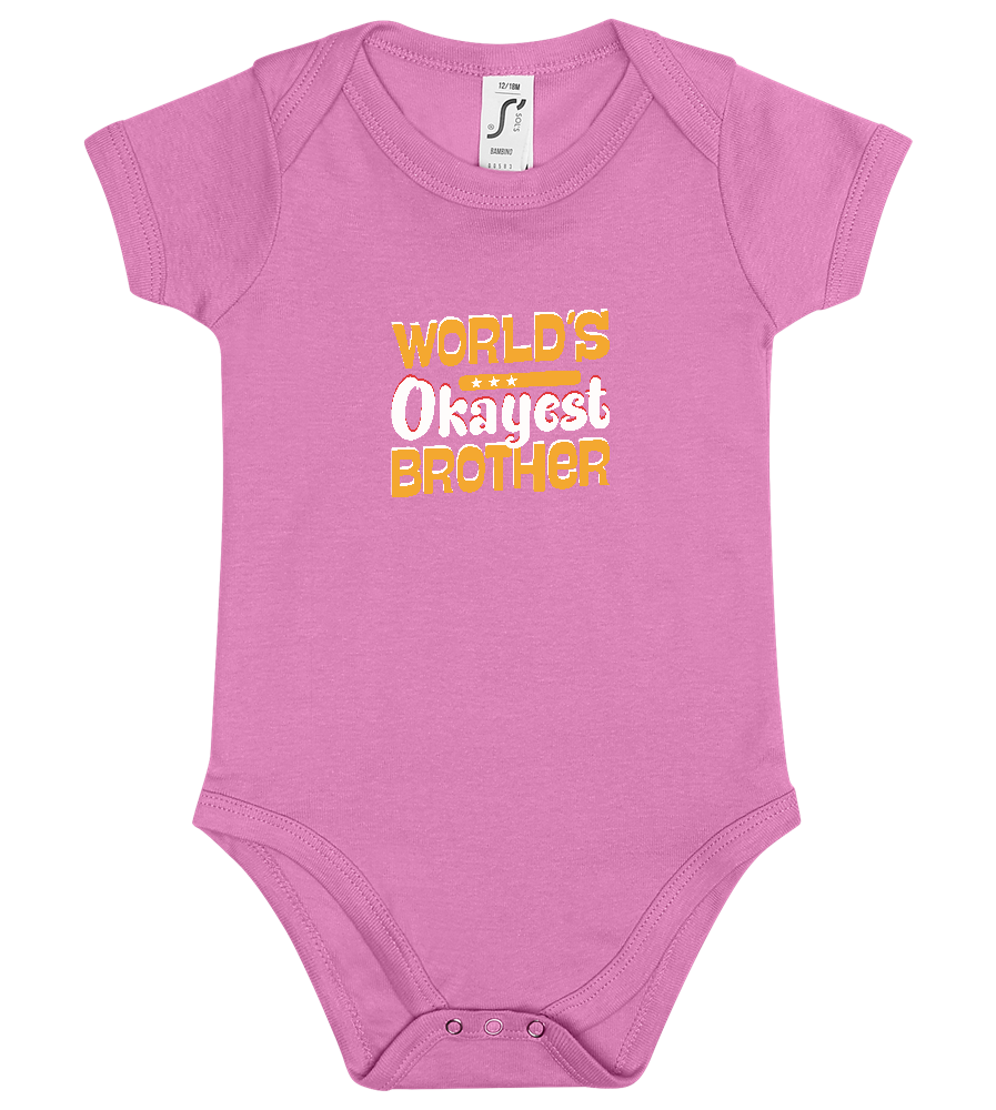 World's Okayest Brother Design - Baby bodysuit_PINK ORCHID_front