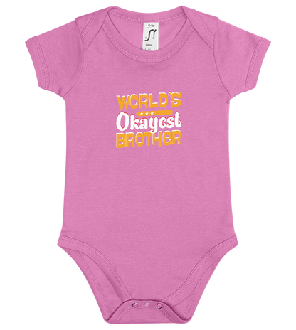 World's Okayest Brother Design - Baby bodysuit_PINK ORCHID_front