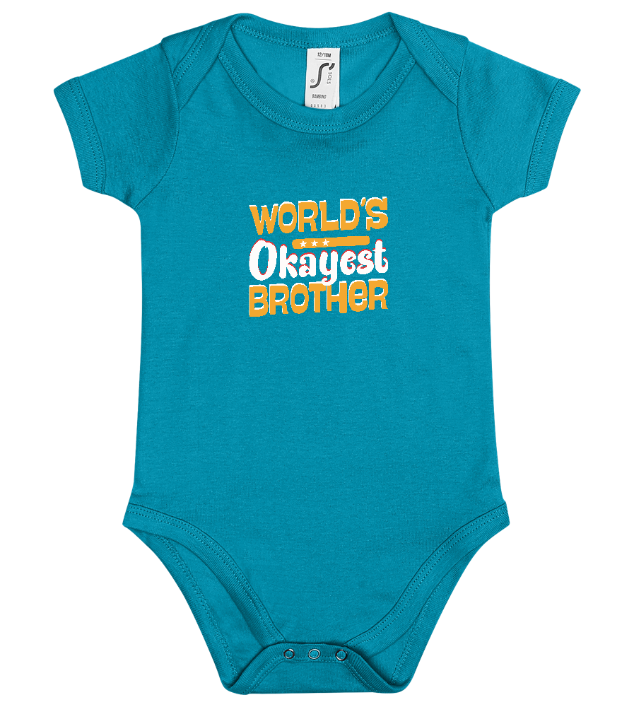 World's Okayest Brother Design - Baby bodysuit_TURQUOISE_front