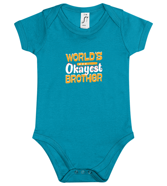 World's Okayest Brother Design - Baby bodysuit_TURQUOISE_front