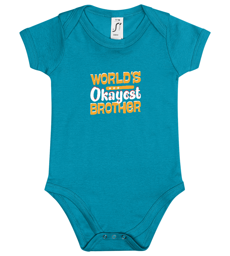 World's Okayest Brother Design - Baby bodysuit_TURQUOISE_front