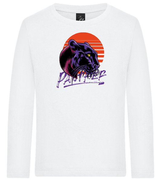 Retro Panther Design - Premium kids long sleeve t-shirt_WHITE_front