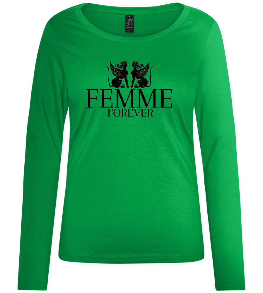 Femme Forever Design - Comfort women's long sleeve t-shirt_MEADOW GREEN_front