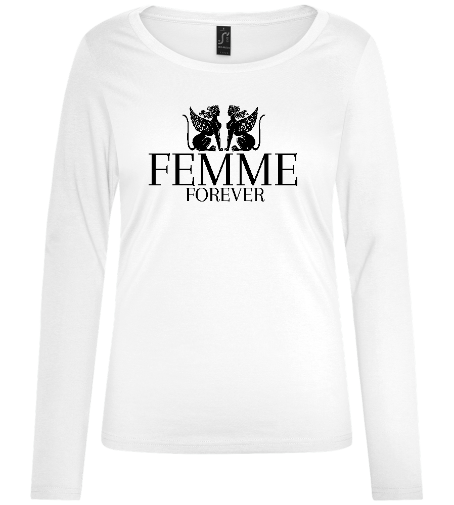 Femme Forever Design - Comfort women's long sleeve t-shirt_WHITE_front