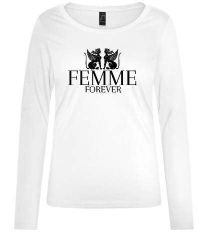 Femme Forever Design - Comfort women's long sleeve t-shirt_WHITE_front