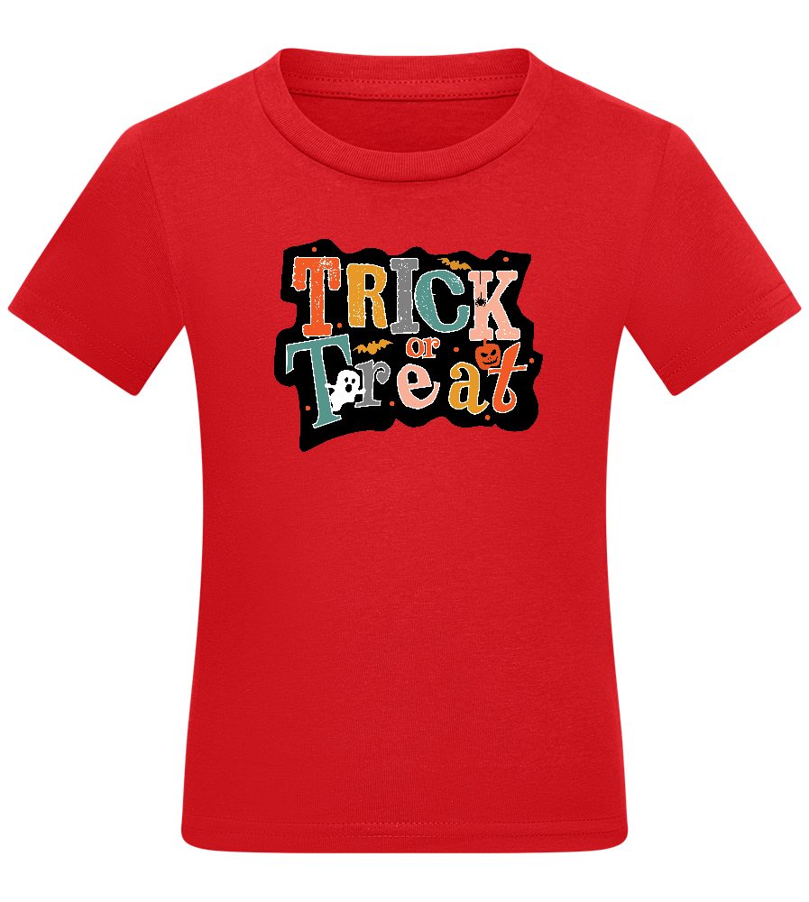 Spooky Trick or Treat Design - Comfort kids fitted t-shirt_RED_front