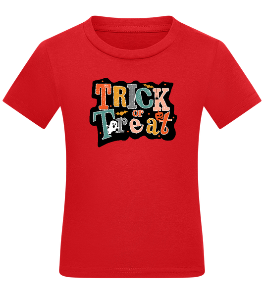 Spooky Trick or Treat Design - Comfort kids fitted t-shirt_RED_front