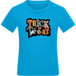 Spooky Trick or Treat Design - Comfort kids fitted t-shirt_TURQUOISE_front