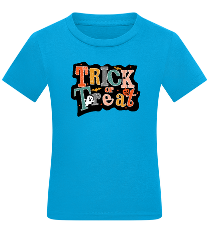 Spooky Trick or Treat Design - Comfort kids fitted t-shirt_TURQUOISE_front