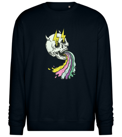 Rainbow Skull Thunders Design - Comfort Essential Unisex Sweater_BLACK_front