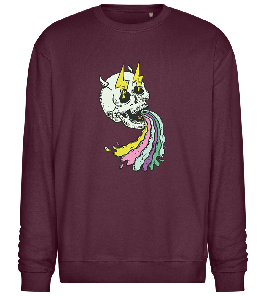 Rainbow Skull Thunders Design - Comfort Essential Unisex Sweater_BORDEAUX_front