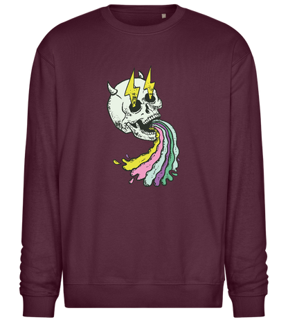 Rainbow Skull Thunders Design - Comfort Essential Unisex Sweater_BORDEAUX_front