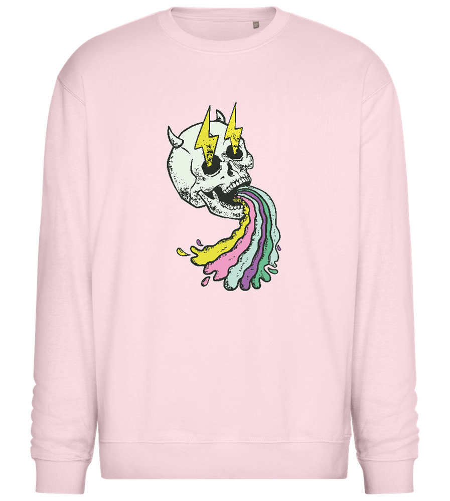 Rainbow Skull Thunders Design - Comfort Essential Unisex Sweater_LIGHT PEACH ROSE_front