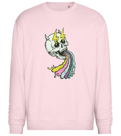 Rainbow Skull Thunders Design - Comfort Essential Unisex Sweater_LIGHT PEACH ROSE_front