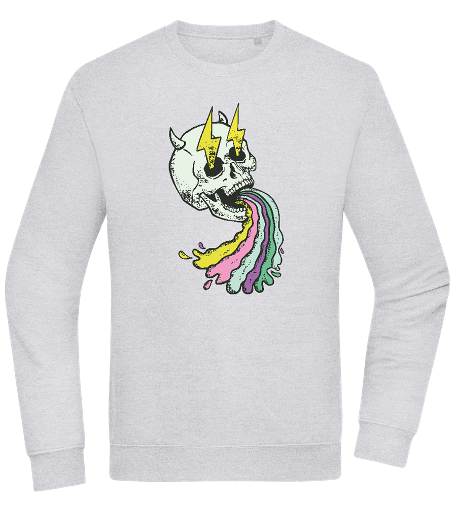 Rainbow Skull Thunders Design - Comfort Essential Unisex Sweater_ORION GREY II_front