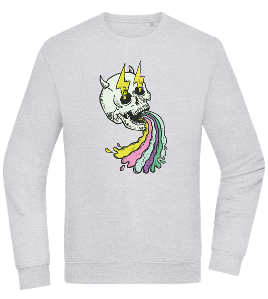 Rainbow Skull Thunders Design - Comfort Essential Unisex Sweater_ORION GREY II_front