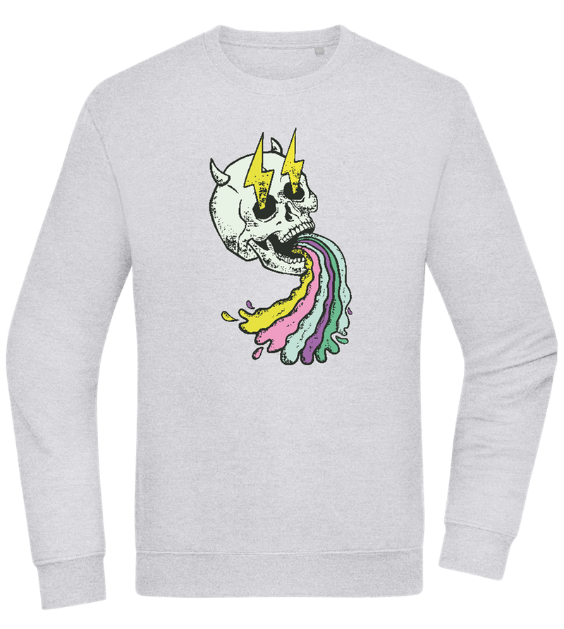 Rainbow Skull Thunders Design - Comfort Essential Unisex Sweater_ORION GREY II_front