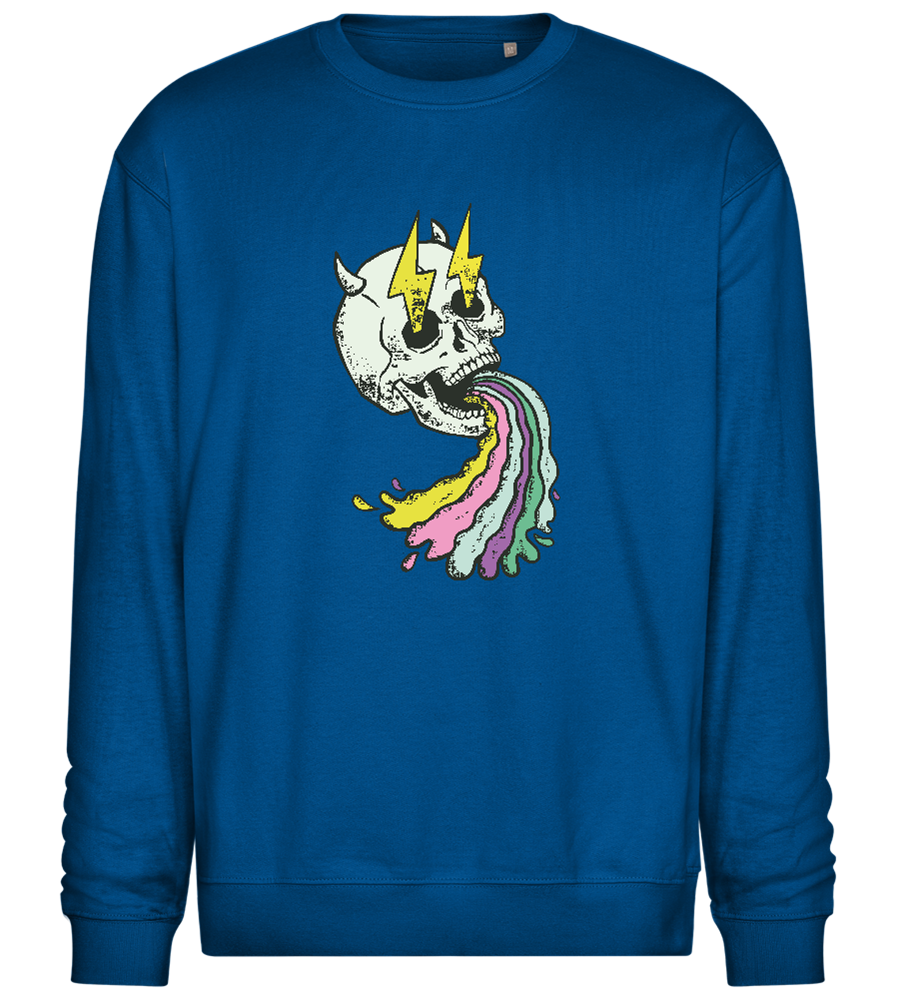 Rainbow Skull Thunders Design - Comfort Essential Unisex Sweater_ROYAL_front