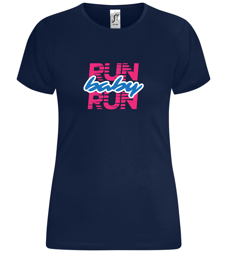 Run Baby Run Design - Comfort women's t-shirt_MARINE_front