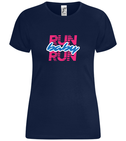 Run Baby Run Design - Comfort women's t-shirt_MARINE_front