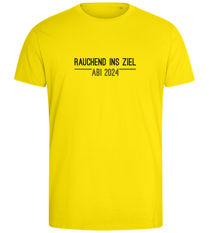 Rauchend Ins Ziel Design - Comfort men's fitted t-shirt_YELLOW_front