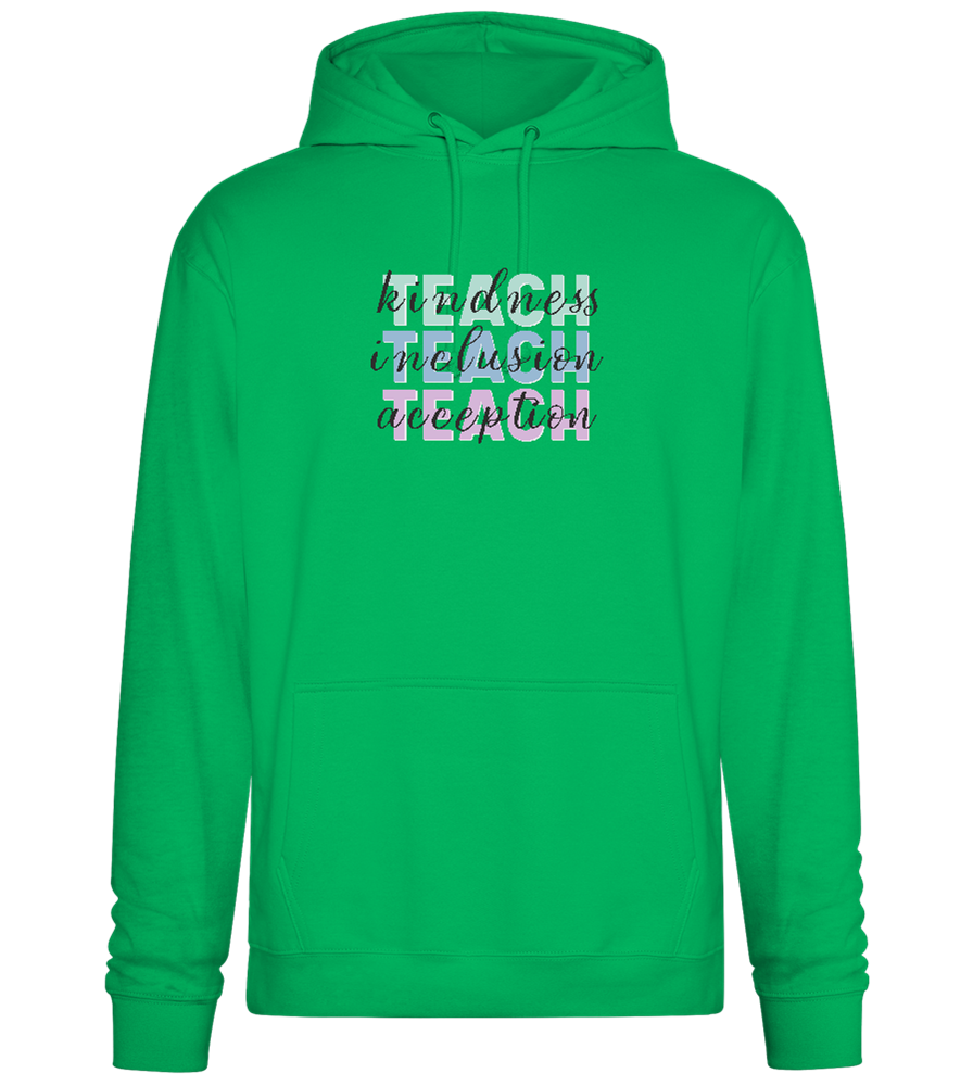 Kindness Inclusion Acception Design - Premium Essential Unisex Hoodie_SPRING GREEN_front