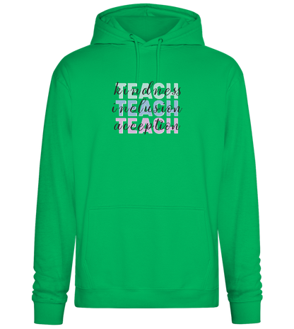 Kindness Inclusion Acception Design - Premium Essential Unisex Hoodie_SPRING GREEN_front