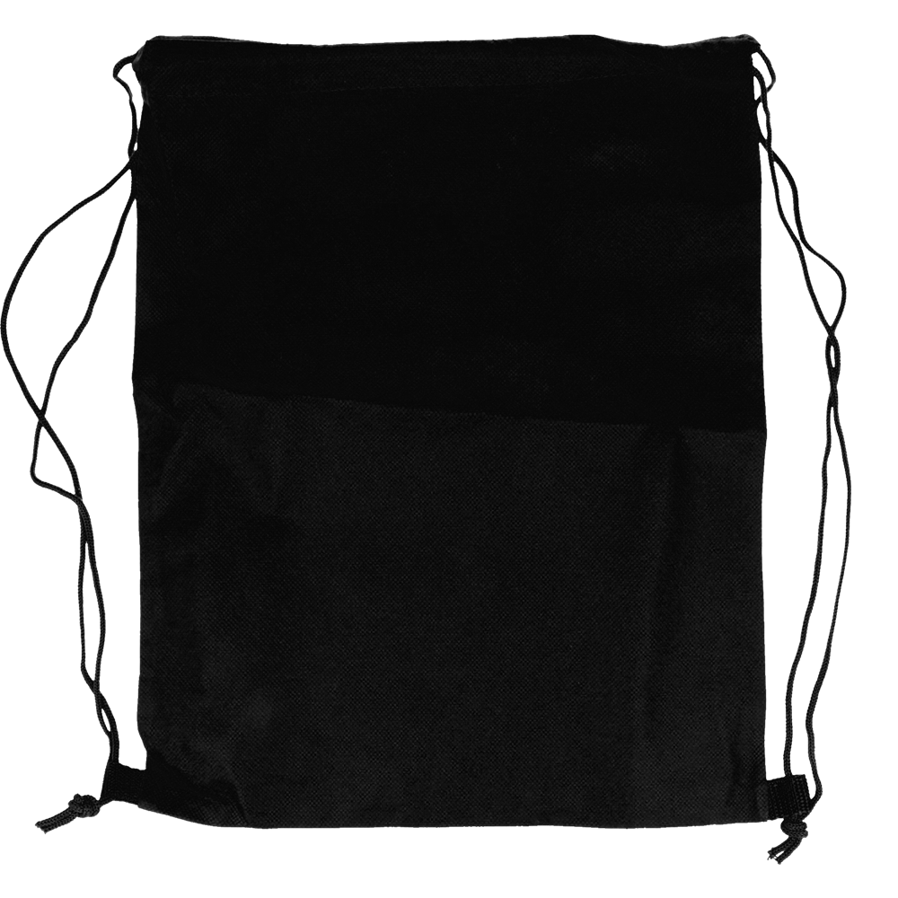 80gr/m² Nonwoven Drawstring Bag_BLACK_front