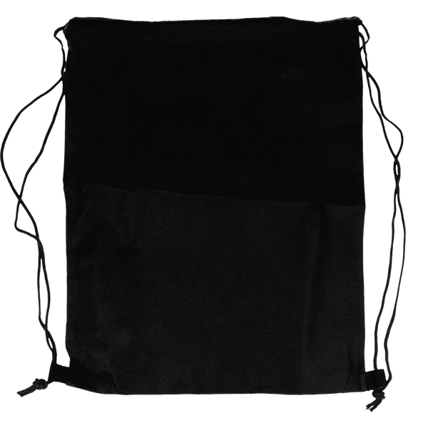 80gr/m² Nonwoven Drawstring Bag_BLACK_front