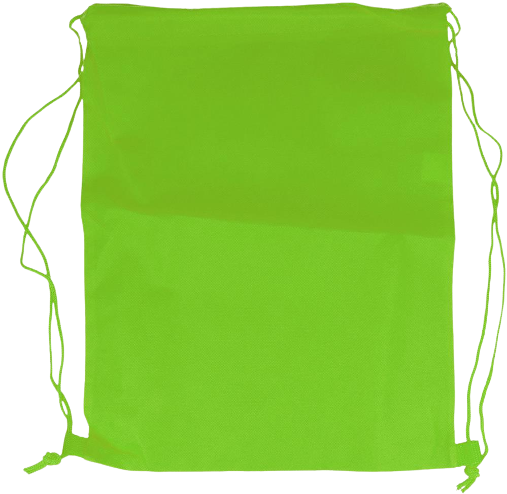 80gr/m² Nonwoven Drawstring Bag_LIME_front