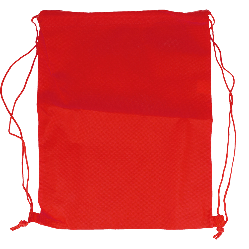 80gr/m² Nonwoven Drawstring Bag_RED_front