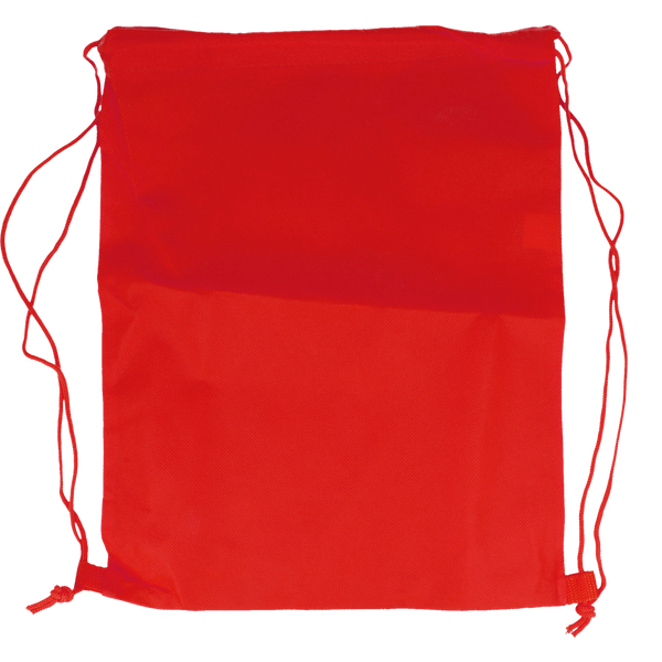 80gr/m² Nonwoven Drawstring Bag_RED_front