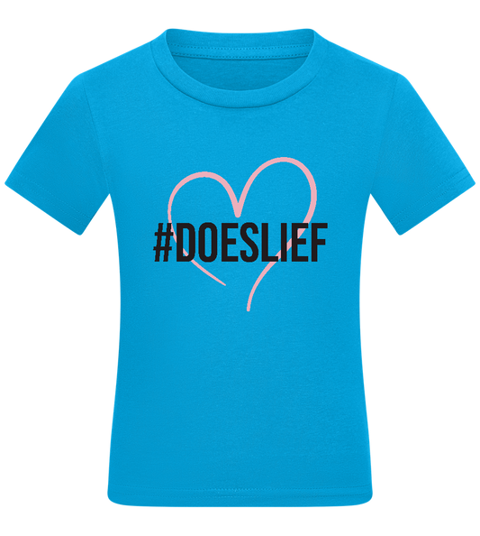 Doeslief Hartje Design - Comfort kids fitted t-shirt_TURQUOISE_front