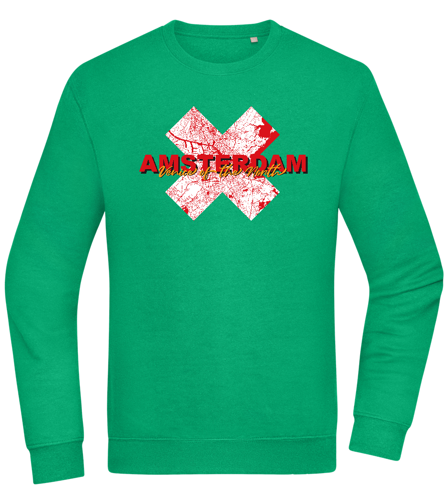 Venice of the North Design - Comfort Essential Unisex Sweater_MEADOW GREEN_front