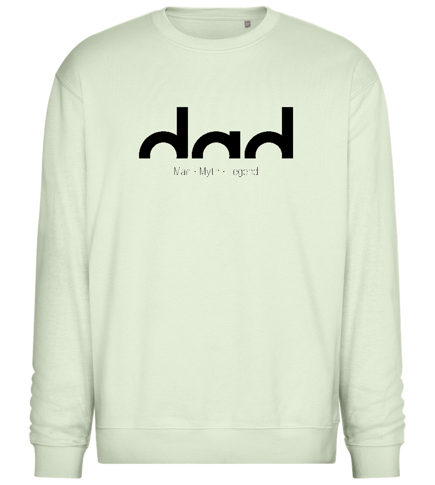 Dad Man Myth Legend Design - Comfort Essential Unisex Sweater_CREAMY GREEN_front