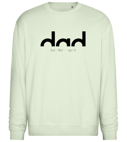 Dad Man Myth Legend Design - Comfort Essential Unisex Sweater_CREAMY GREEN_front