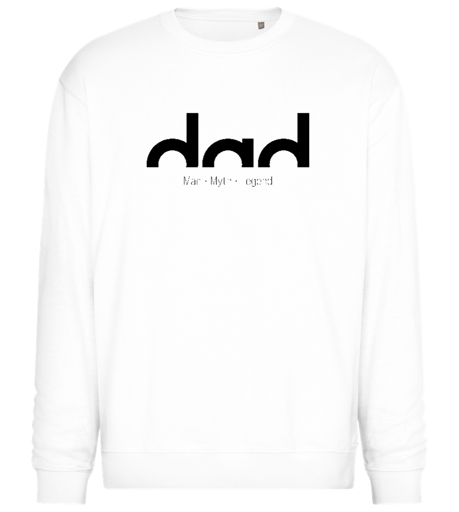 Dad Man Myth Legend Design - Comfort Essential Unisex Sweater_WHITE_front