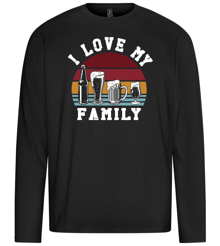 I Love My Family Design - Premium men's long sleeve t-shirt_DEEP BLACK_front