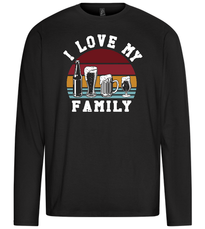 I Love My Family Design - Premium men's long sleeve t-shirt_DEEP BLACK_front