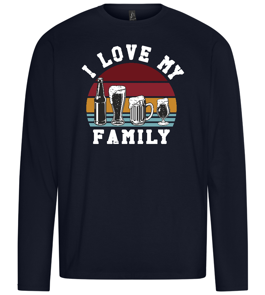 I Love My Family Design - Premium men's long sleeve t-shirt_FRENCH NAVY_front