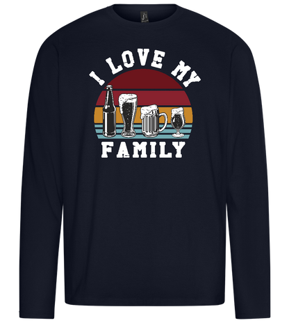 I Love My Family Design - Premium men's long sleeve t-shirt_FRENCH NAVY_front