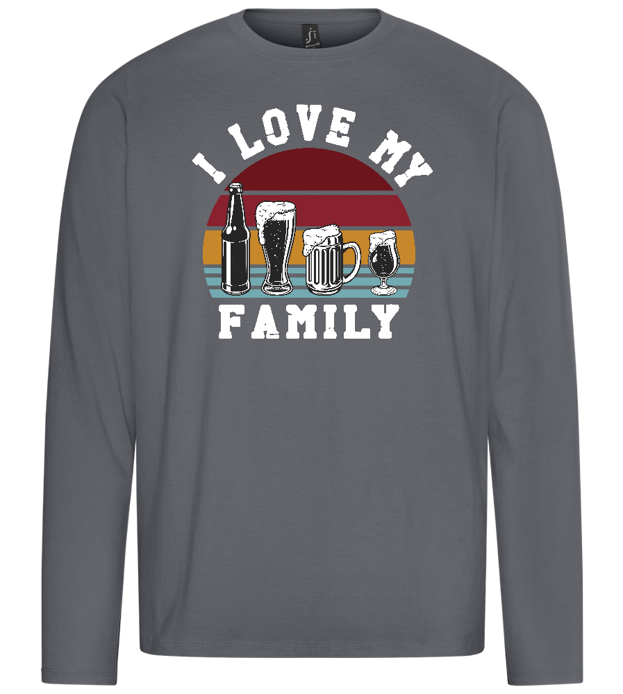 I Love My Family Design - Premium men's long sleeve t-shirt_MOUSE GREY_front