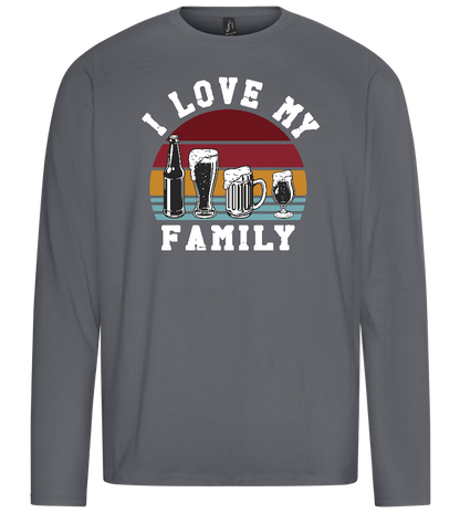 I Love My Family Design - Premium men's long sleeve t-shirt_MOUSE GREY_front