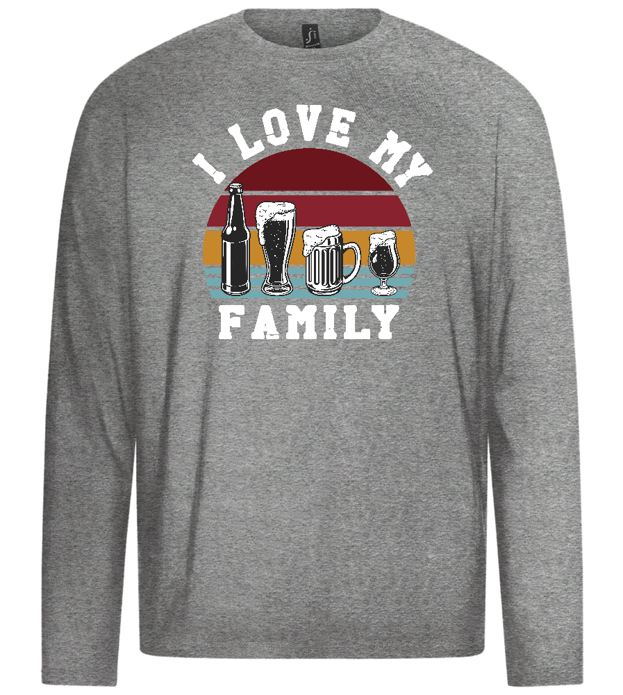 I Love My Family Design - Premium men's long sleeve t-shirt_ORION GREY_front