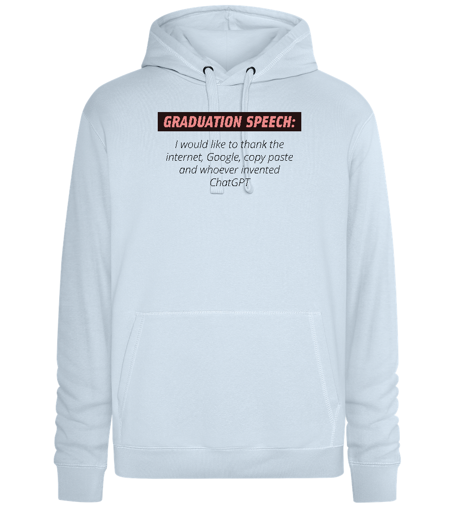 Graduation Speech Design - Premium unisex hoodie_CREAMY BLUE_front