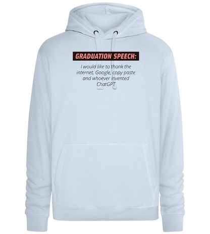 Graduation Speech Design - Premium unisex hoodie_CREAMY BLUE_front