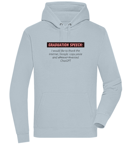 Graduation Speech Design - Premium unisex hoodie_CREAMY BLUE_front